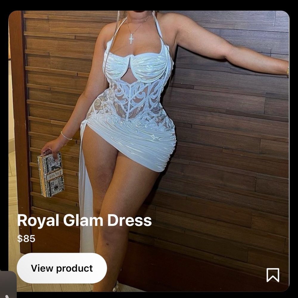 WHITE GLAM DRESS